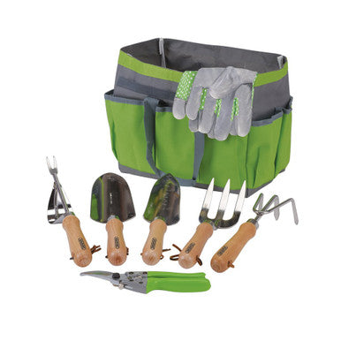(D) Stainless Steel Garden Tool Set with Storage Bag (8 Piece)