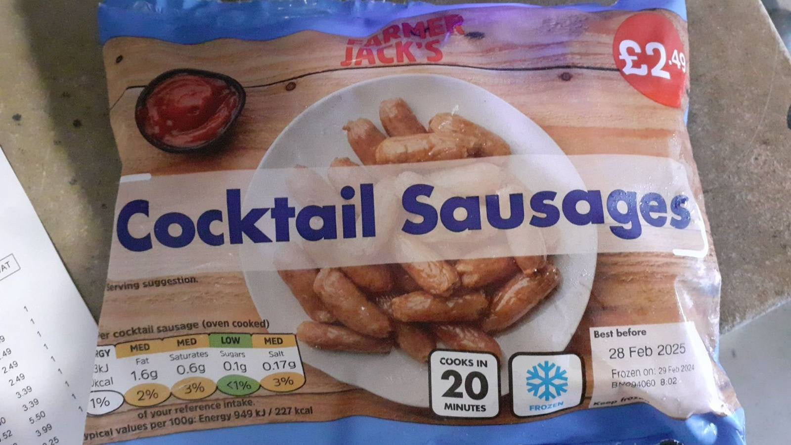 Farmer Jacks Cocktail Sausages 365g