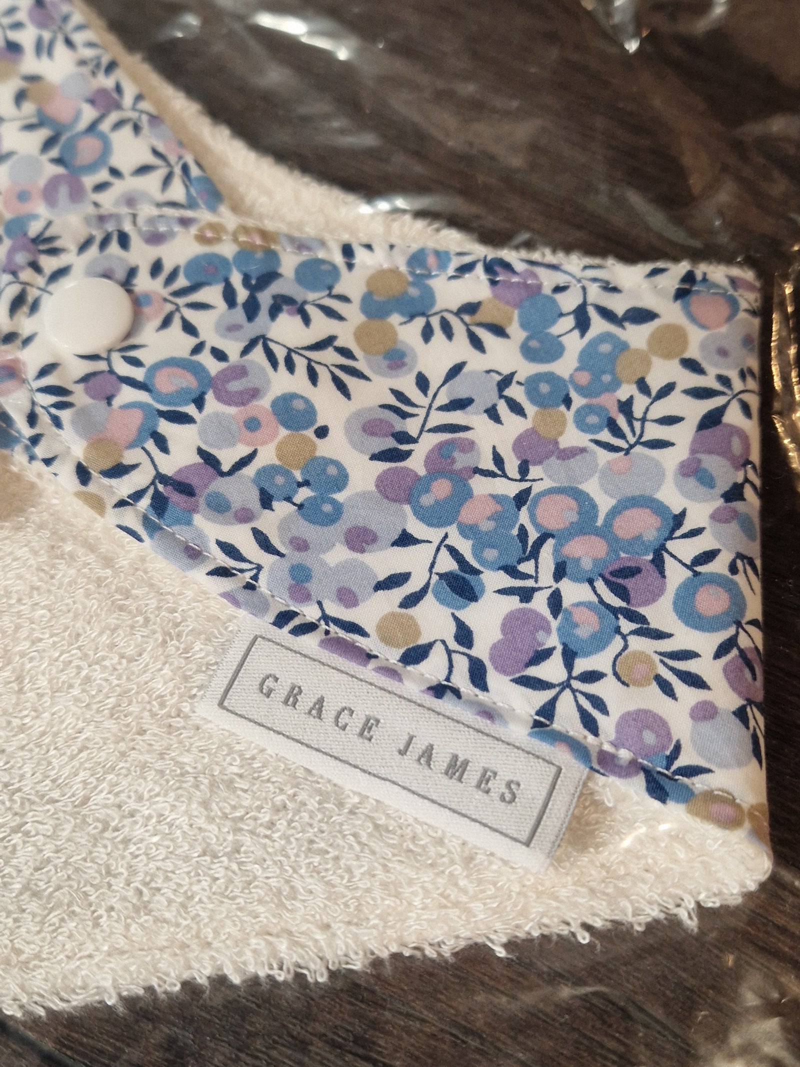 Grace James Liberty Wiltshire Berry Bib (Blue)