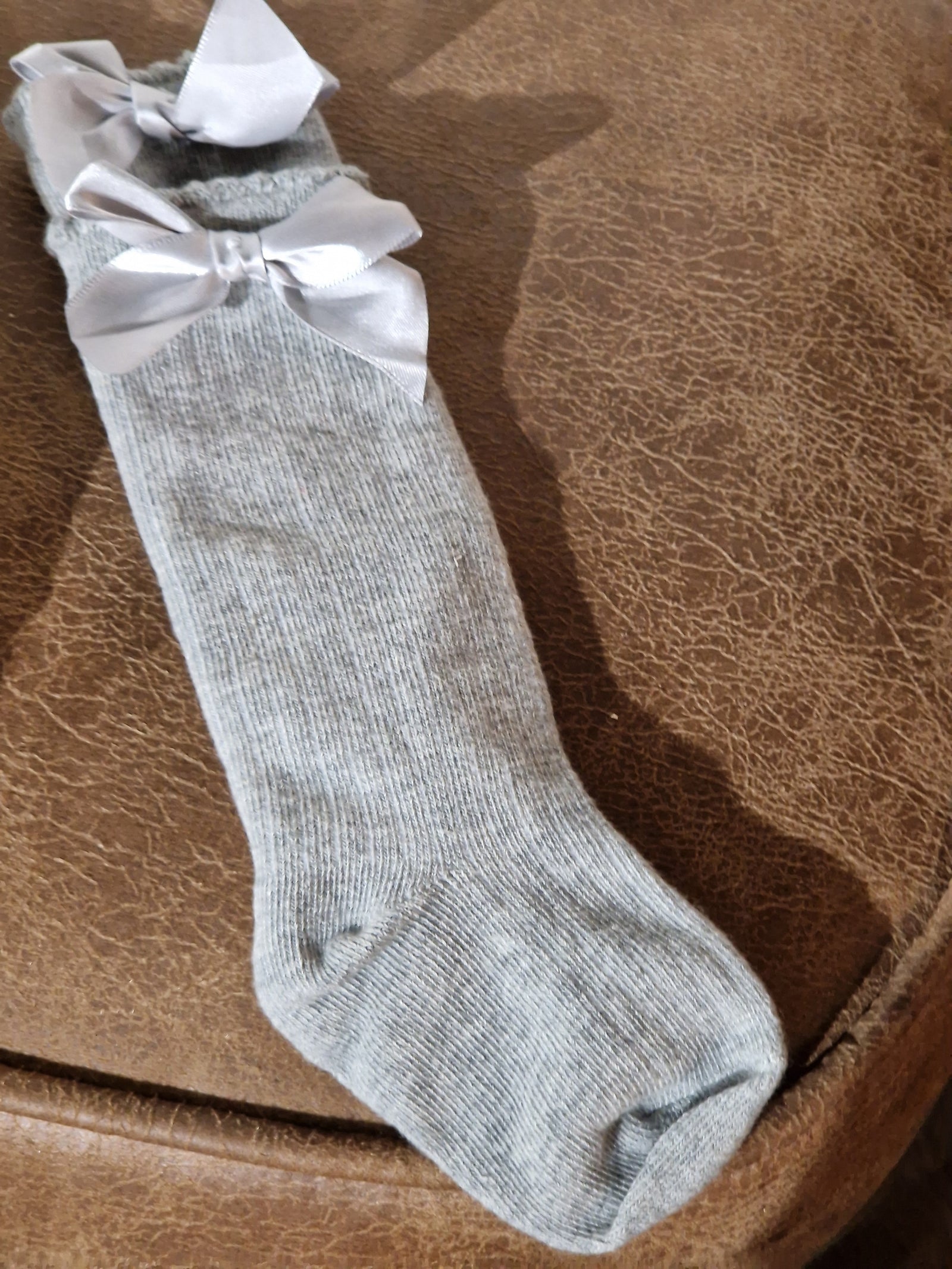 Ribbed Knee High with bow colourblock (BBL)