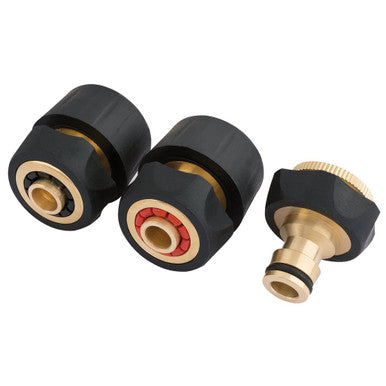 (D) Brass and Rubber Hose Connector Set (3 Piece)