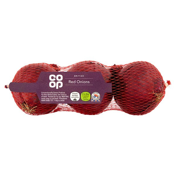 Co-op Fresh Red Onions 3pk
