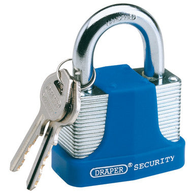 (D) Laminated Steel Padlock and 2 Keys with Hardened Steel Shackle and Bumper, 40mm