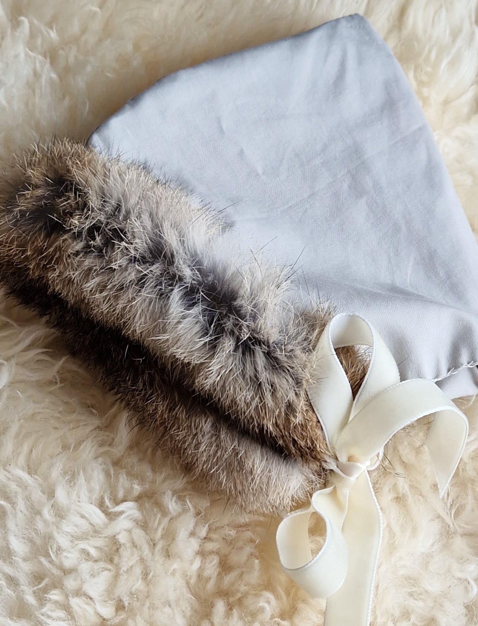 Fur Trim Pixie Bonnet