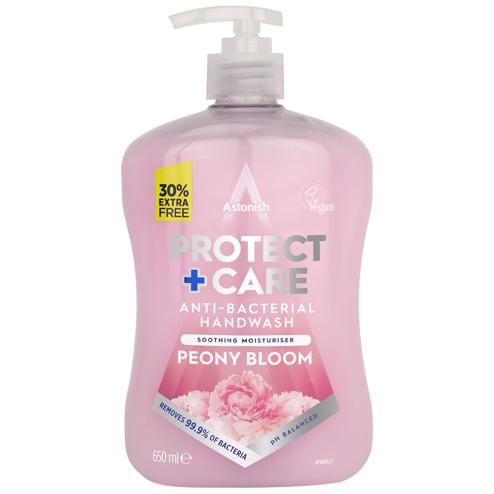 Astonish Protect Care Anti Bacterial Handwash Peony Bloom 600ml