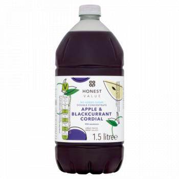 Co-op Honest Value Cordial Apple and Blackcurrant 1.5L