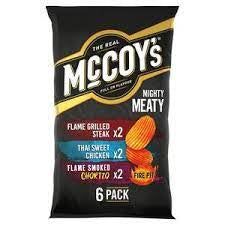 McCoys Mighty Meaty Crisps 6 x 25g
