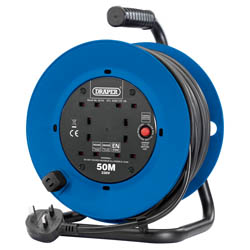 (D) 230V Four Socket Industrial Cable Reel (50m)