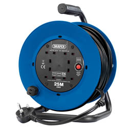 (D) 230V Heavy Duty Industrial Four Socket Cable Reel (25m)