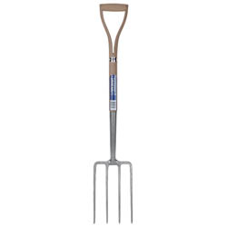 (D) Carbon Steel Garden Fork with Ash Handle