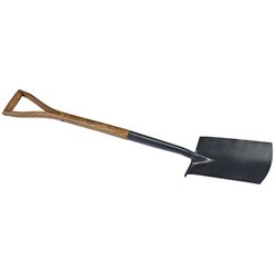 (D) Carbon Steel Garden Spade with Ash Handle