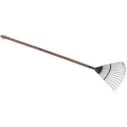 (D) Carbon Steel Lawn Rake with Ash Handle