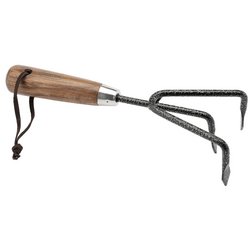 (D) Carbon Steel Heavy Duty Hand Cultivator with Ash Handle