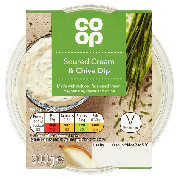 Co-op Soured Cream and Chive Dip 200g
