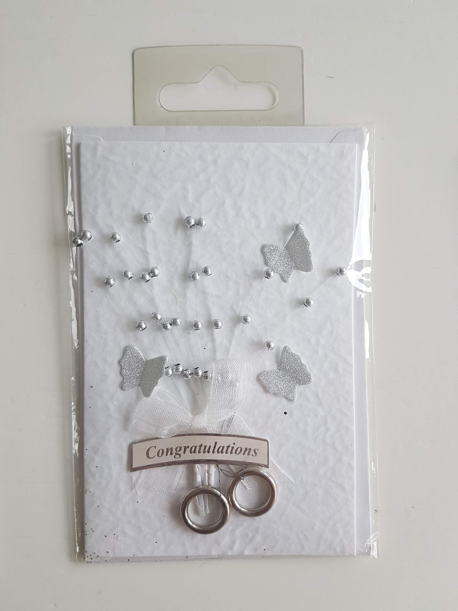 Congratulations Card Small Silver Sparkle