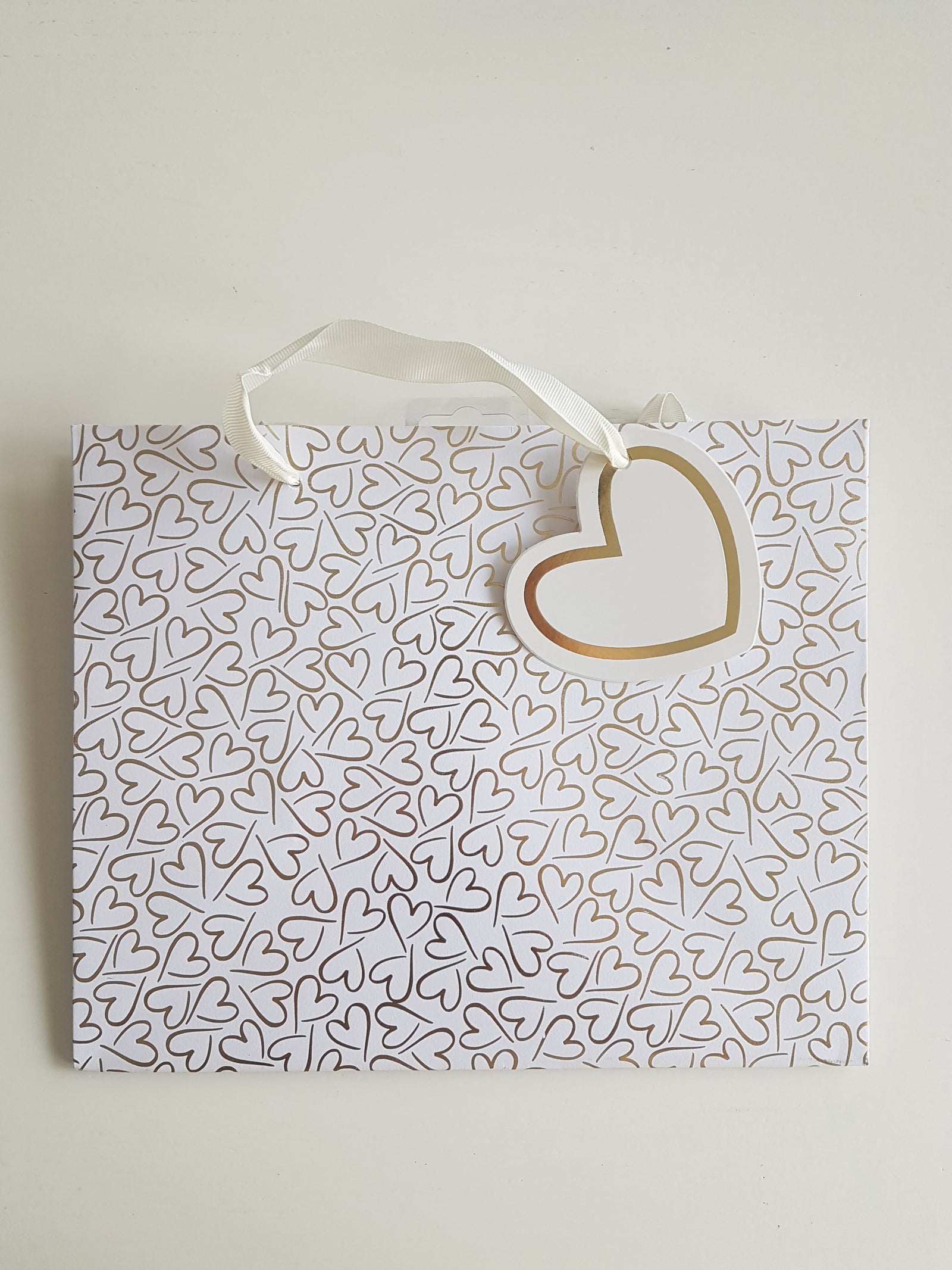 Gold Heart Gift Bag Medium