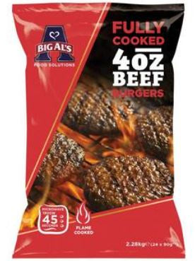 Bonne Bouche Big Als Fully Cooked Beefburgers x 24 4oz 113g