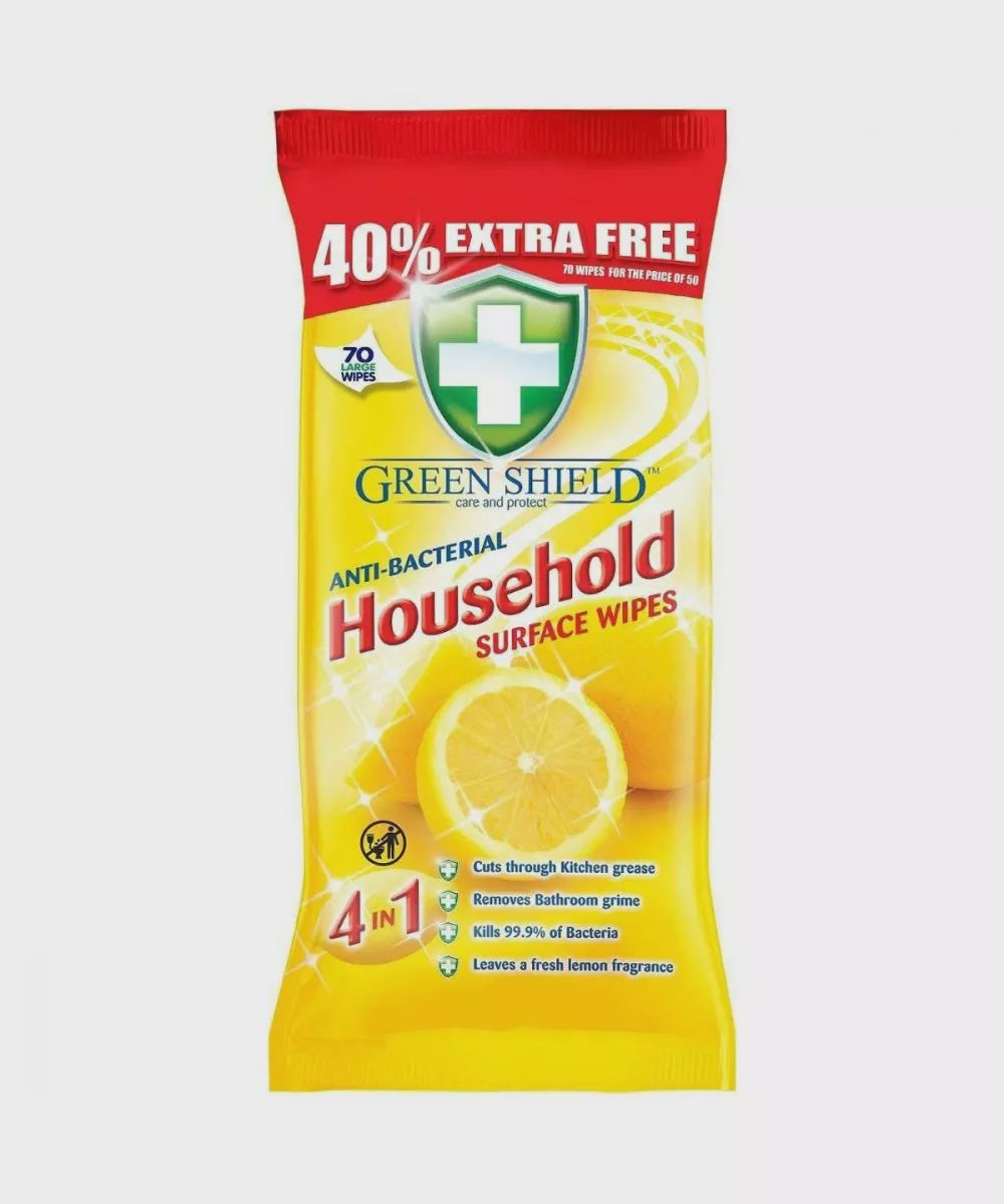 Greenshield Antibacterial Household Wipes 70pk