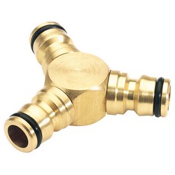 (D) Brass 3 Way Connector