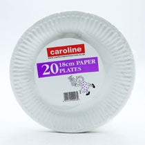 Caroline Paper Plates White 7inch/18cm 20pk