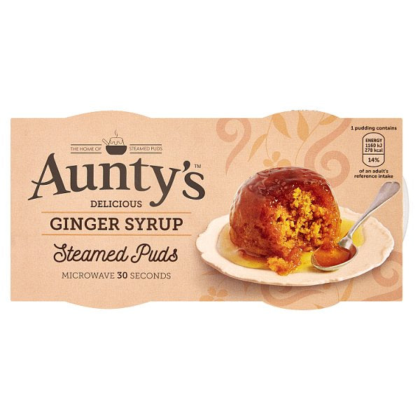 Auntys Steamed Puddings Ginger Syrup 95g 2pk