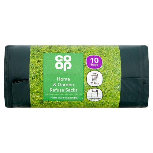 Co-op Tie Handle Home & Garden Bin Liner Refuse Sack 75L 10pk