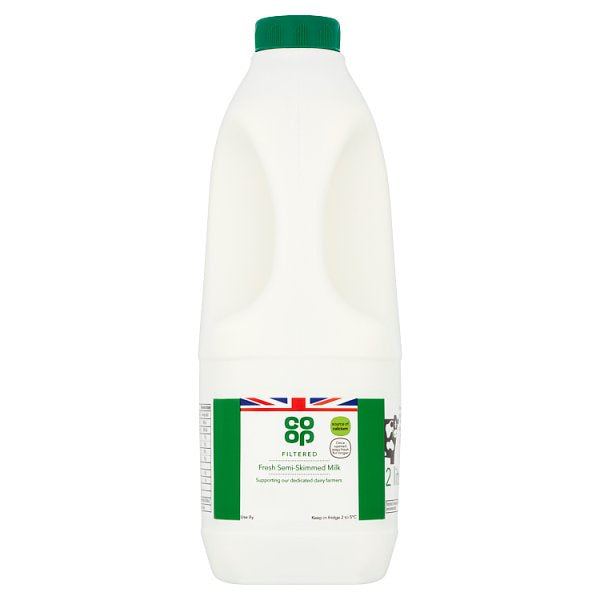Co-op Milk Semi Skimmed Filtered Green Top 2L