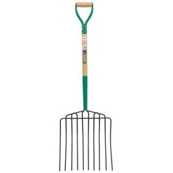 (D) 10 Prong Manure Fork with Wood Shaft and MYD Handle