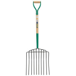 (D) 10 Prong Manure Fork with Wood Shaft and MYD Handle
