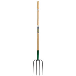 (D) 4 Prong Manure Fork with Wood Shaft