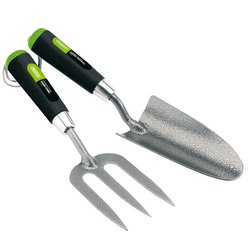 (D) Carbon Steel Heavy Duty Hand Fork and Trowel Set (2 Piece)