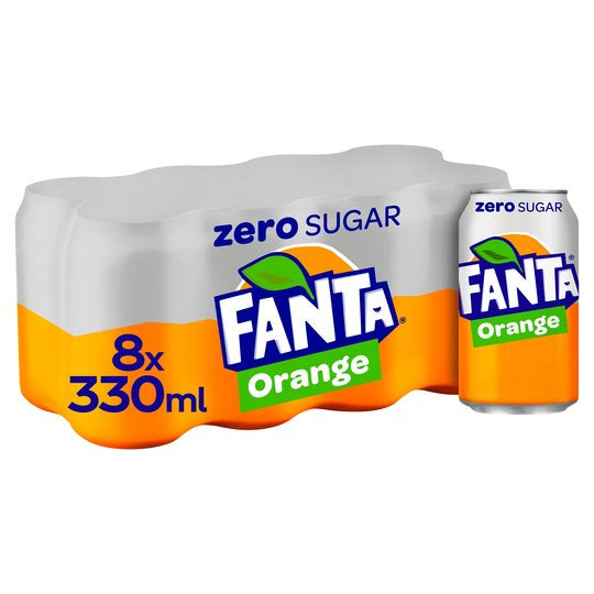 Fanta Orange Zero Cans 8 x 330ml