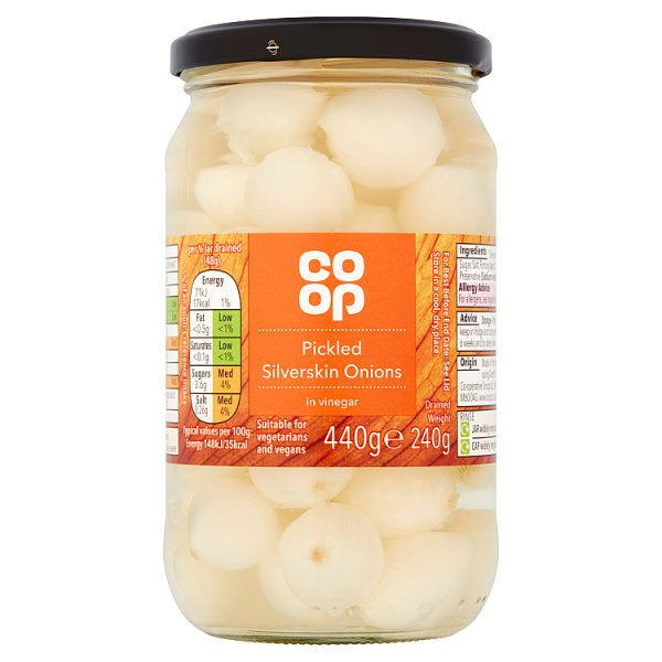 Co-op Pickled Silverskin Onions in Vinegar 440g