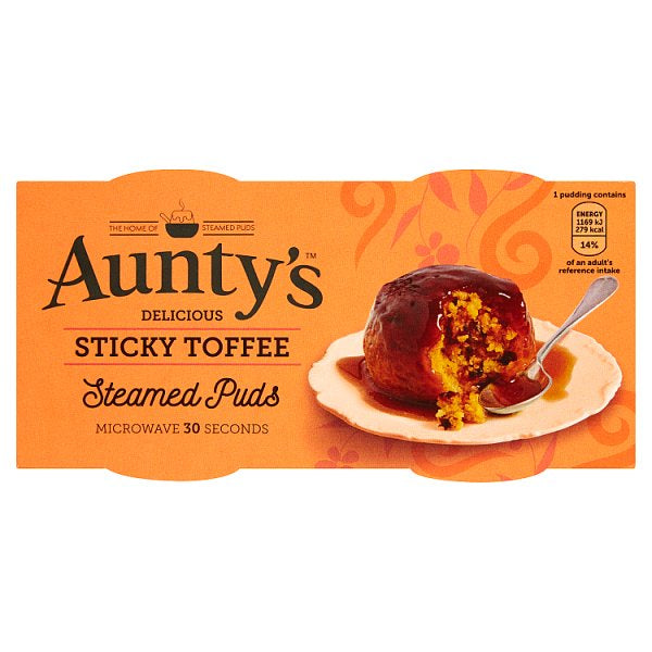 Auntys Sticky Toffee Steamed Puddings 2 x 190g