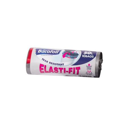 Bacofoil Elasti-Fit Bin Liners 50L 10pk