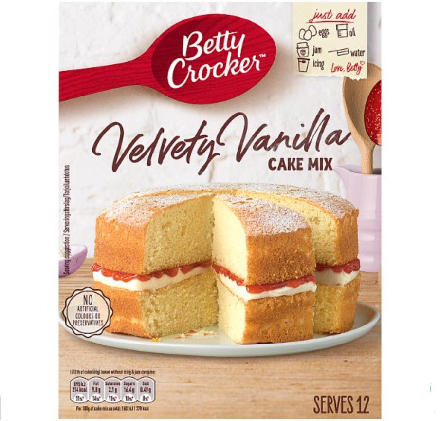 Betty Crocker Velvety Vanilla Cake Mix 425g