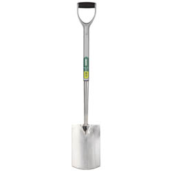 (D) Extra Long Stainless Steel Garden Spade with Soft Grip