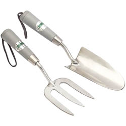 (D) Stainless Steel Hand Fork and Trowel Set (2 Piece)
