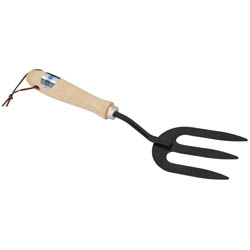 (D) Carbon Steel Weeding Fork with Hardwood Handle