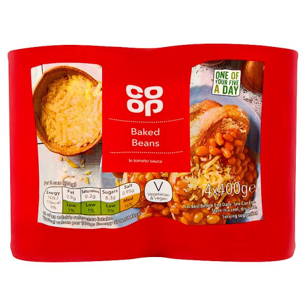 Co-op Baked Beans in Tomato Sauce 400g 4pk