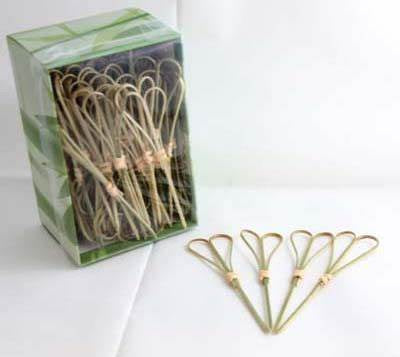 Bamboo Heart Shaped Loop Pick 100pk
