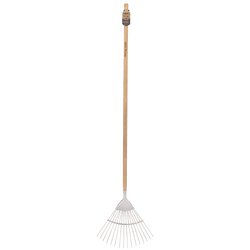 (D) Draper Heritage Stainless Steel Lawn Rake with Ash Handle
