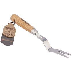 (D) Draper Heritage Stainless Steel Hand Weeder with Ash Handle