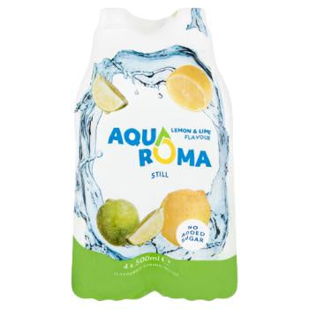 Aqua Roma Flavoured Still Spring Water Lemon and Lime 500ml 4pk