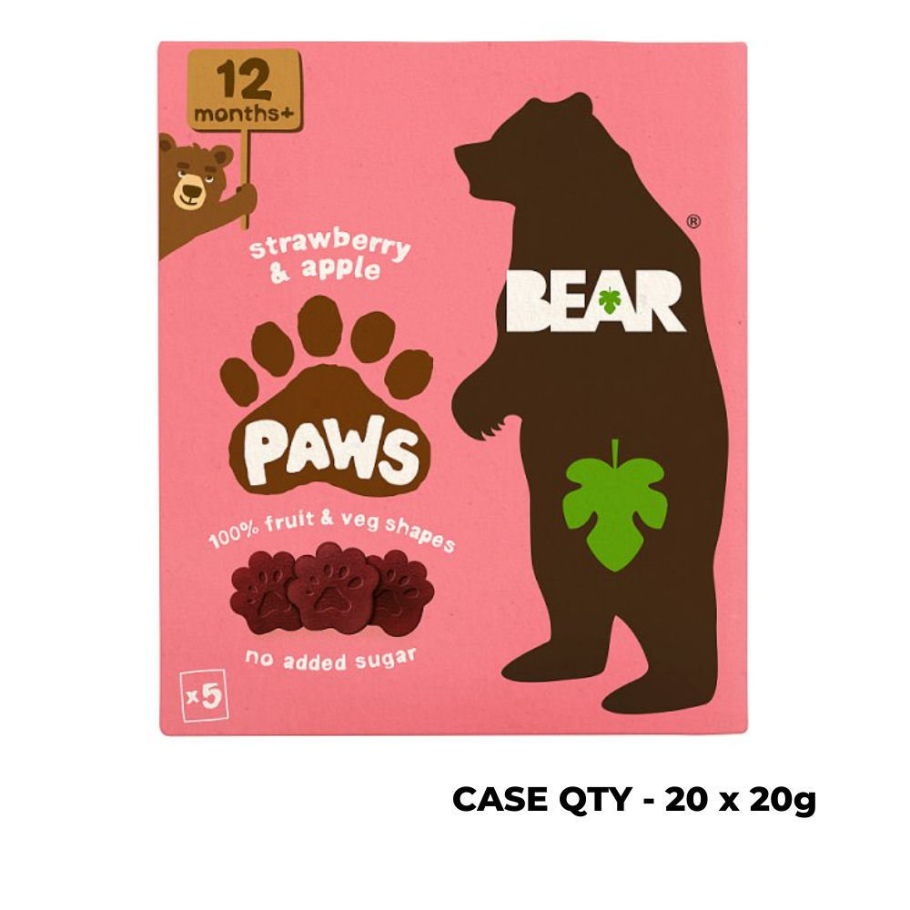 (IP) 74999 Bear Pure Fruit Paws Strawberry & Apple, Case 20x20g