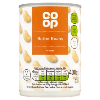 Co-op Butter Beans in Water 400g