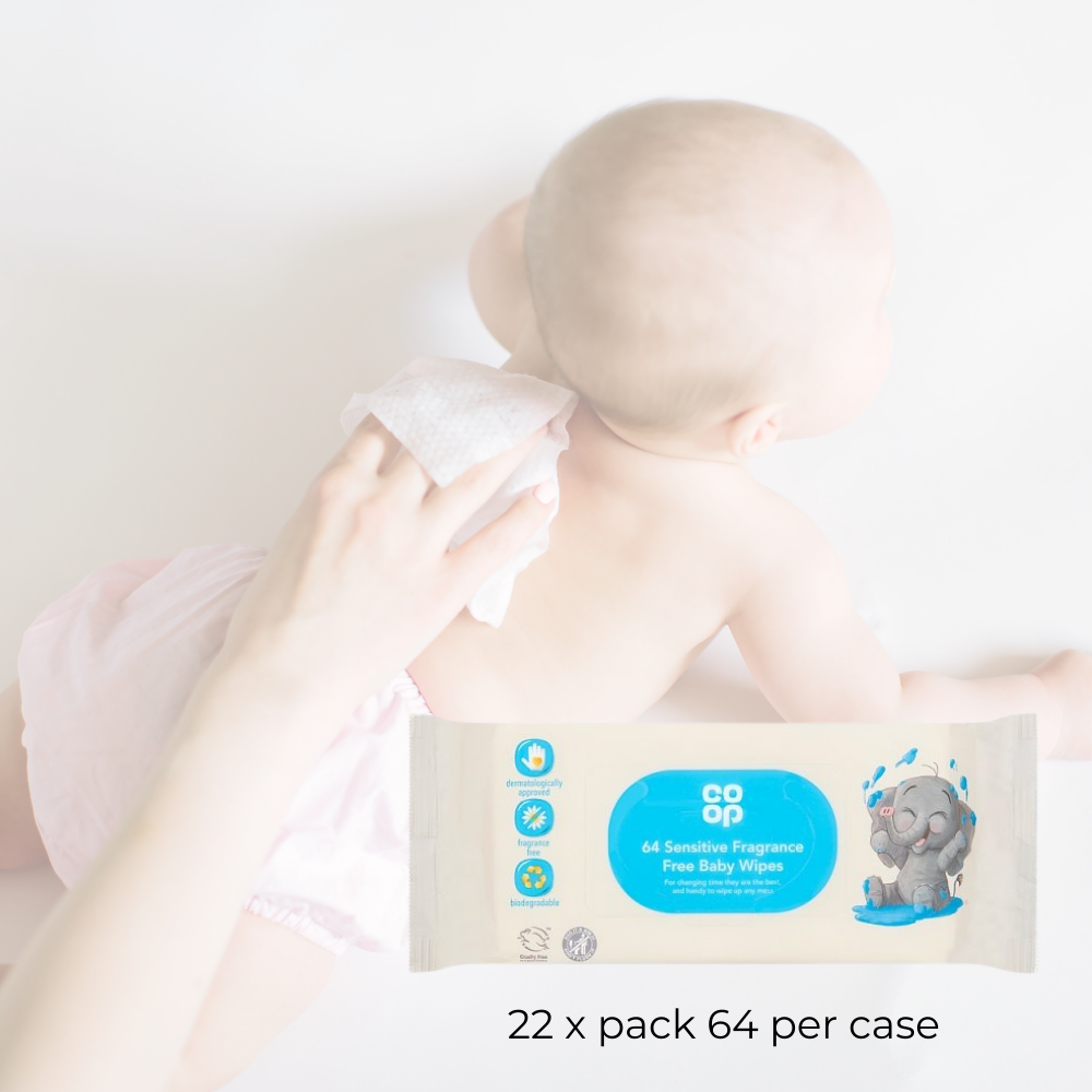 (IP) Co-op Baby Wipes Fragrance Free 64pk, Case 22