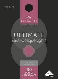 Elegante Ultimate 3D 30 Denier Tights 2pk Black Medium