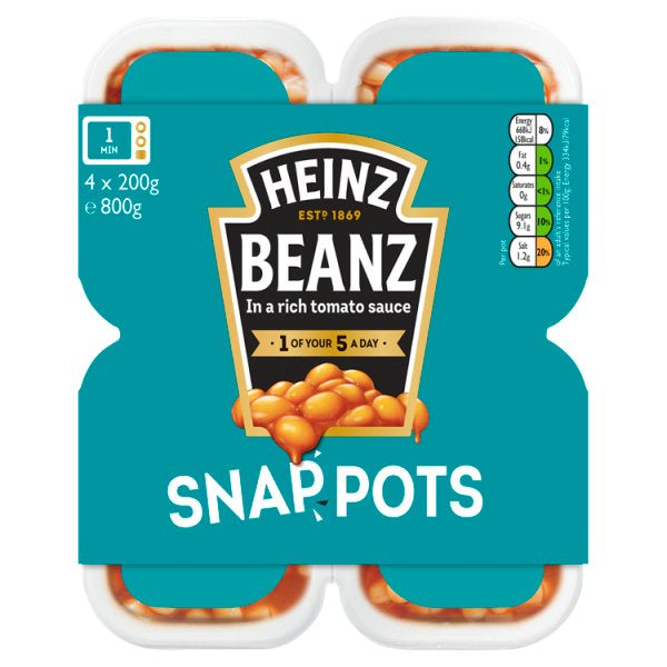 Heinz Beanz Snap Pots 4 x 200g