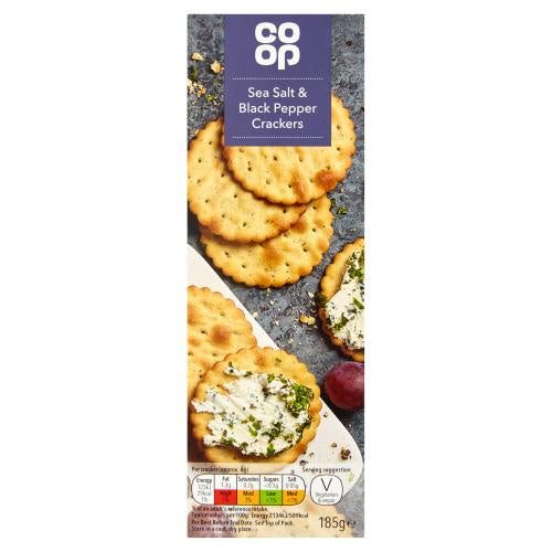 Co-op Sea Salt and Black Pepper Crackers 185g